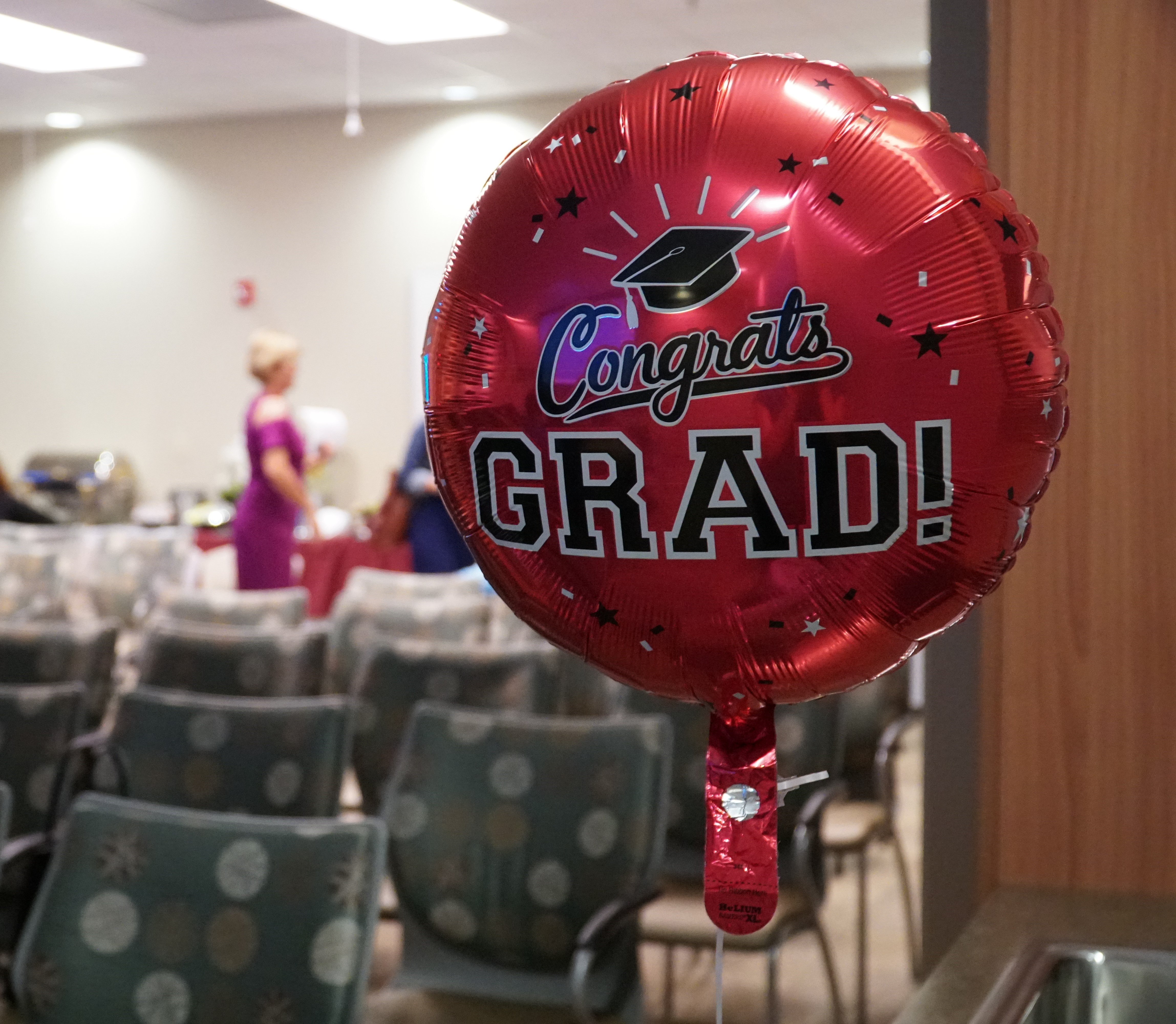 Project SEARCH balloon that says "Congrats Grad"