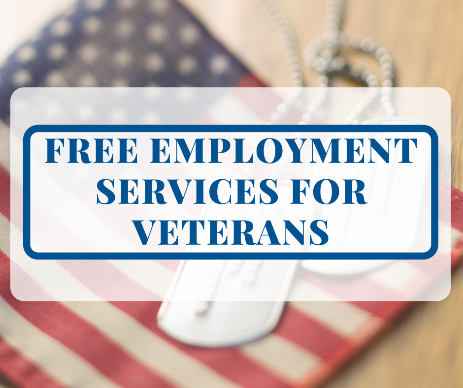 Free Employment Services for Veterans with American Flag and Dog Tags